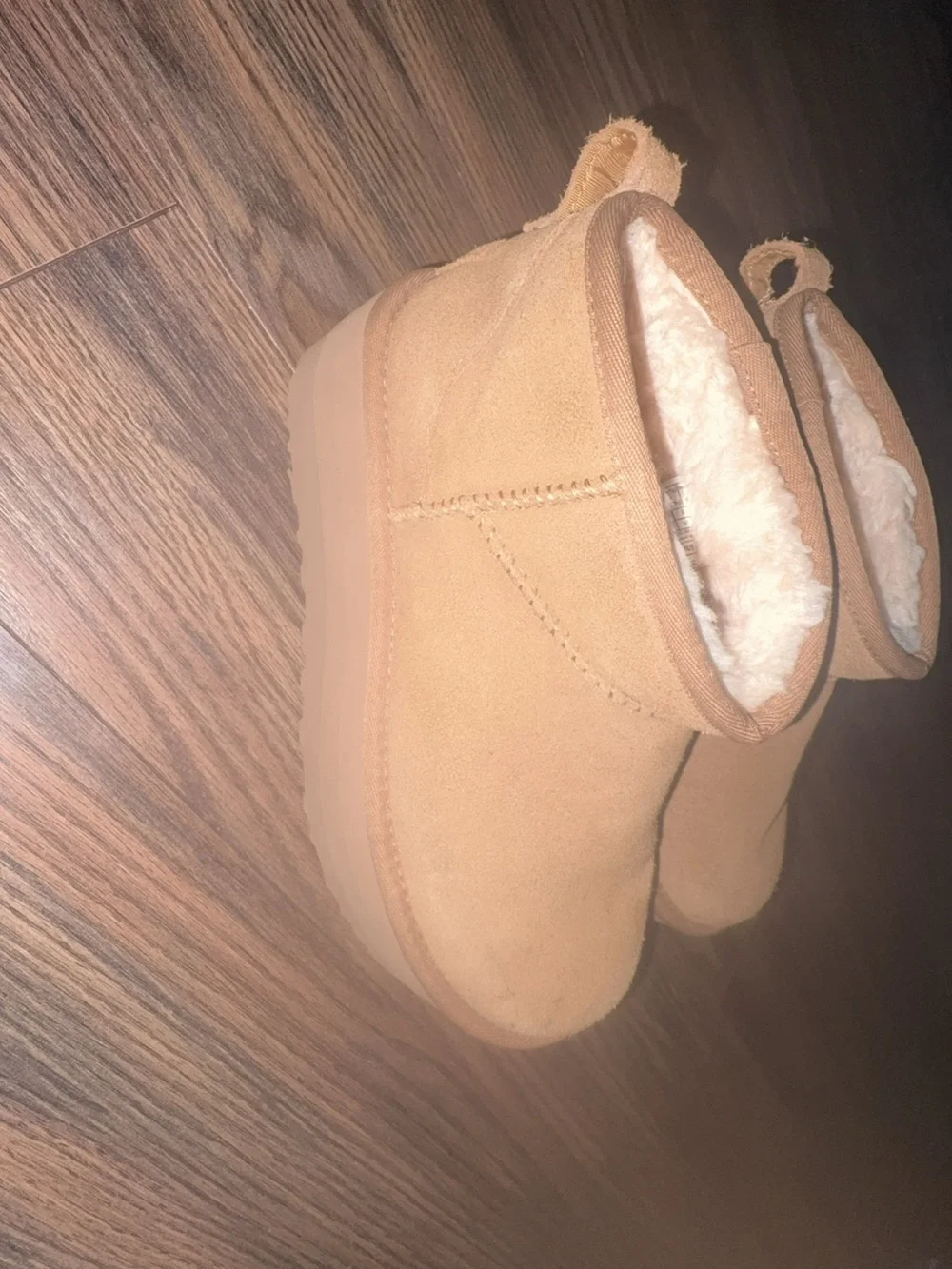 UGG Chestnut Shearling-Lined Short Winter Boots